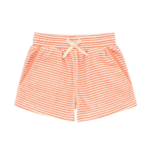 minnow Boys French Terry Short Calypso Coral Stripe Clearance