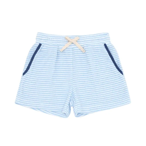 minnow Boys French Terry Short Powder Blue Stripe Hot