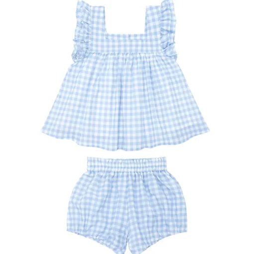 minnow Girls Blue Gingham Bloomer Set Oasis Blue Gingham Outlet