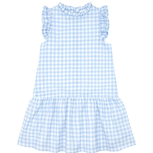 minnow Girls Blue Gingham Drop Waist Dress Oasis Blue Gingham Fashion
