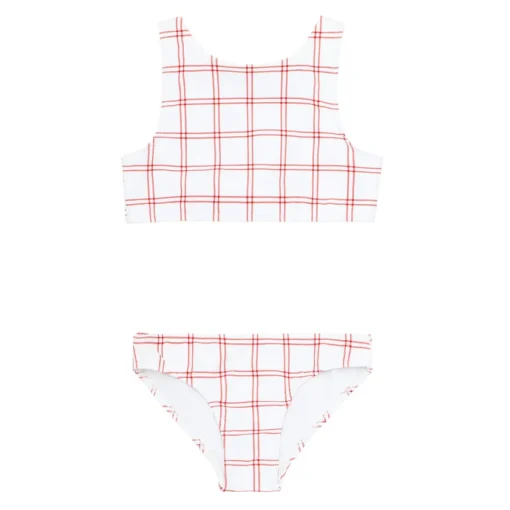 minnow Girls Double Bow Bikini Windowpane Best