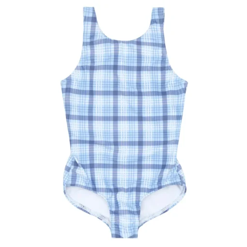 minnow Girls Double Bow One Piece Maritime Plaid New