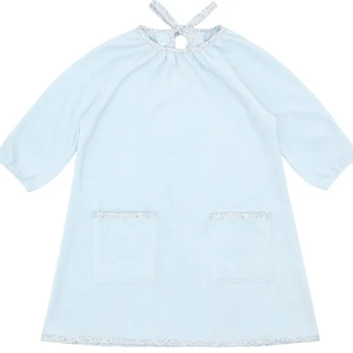 minnow Girls French Terry Dress Light Blue Clearance