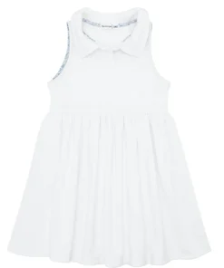 minnow Girls French Terry Tennis Dress White Clearance