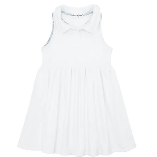 minnow Girls French Terry Tennis Dress White Clearance