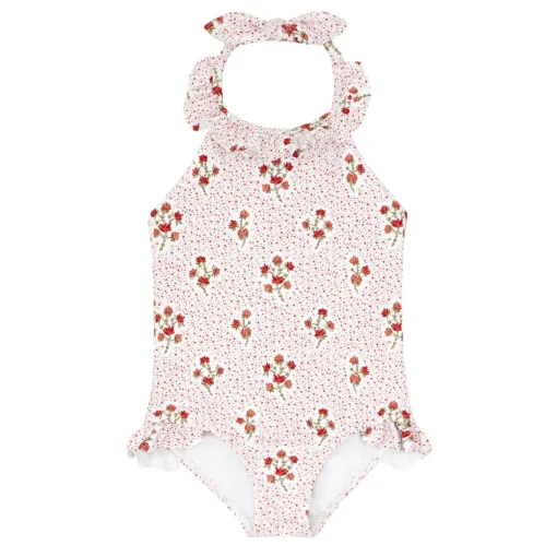 minnow Girls Halter One Piece Raspberry Red Hot