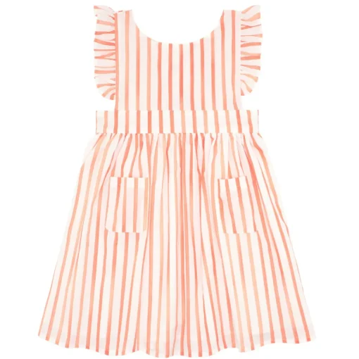 minnow Girls Pinafore Dress Calypso Coral Stripe Clearance