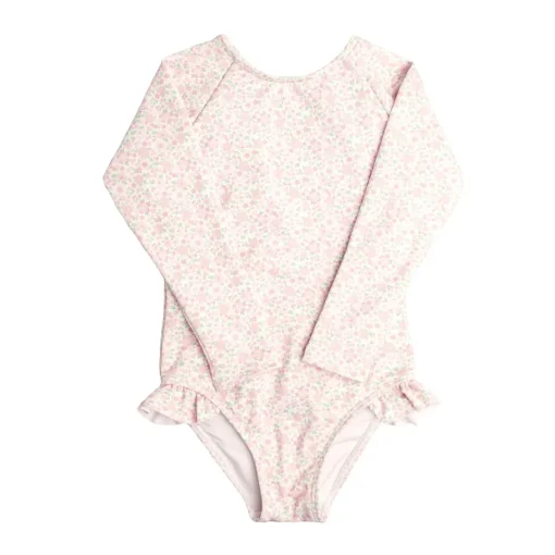 minnow Girls Rashguard One Piece Antique Floral Clearance