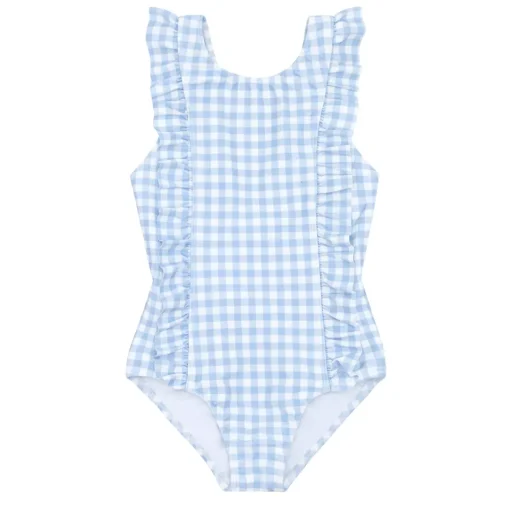 minnow Girls Ruffle One Piece Oasis Blue Gingham Best