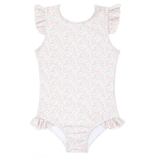 minnow Girls Ruffle Sleeve Rashguard One Piece Antique Floral Discount
