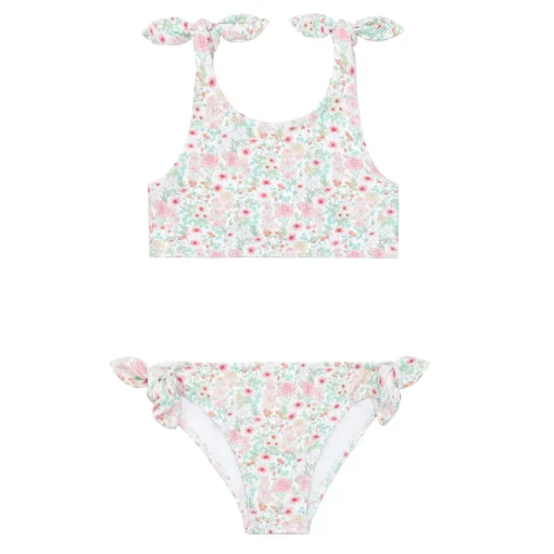 minnow Girls Tie Knot Bikini Emerald Floral Clearance