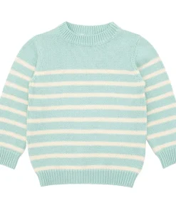 minnow Knit Sweater Mint And Cream Stripe New