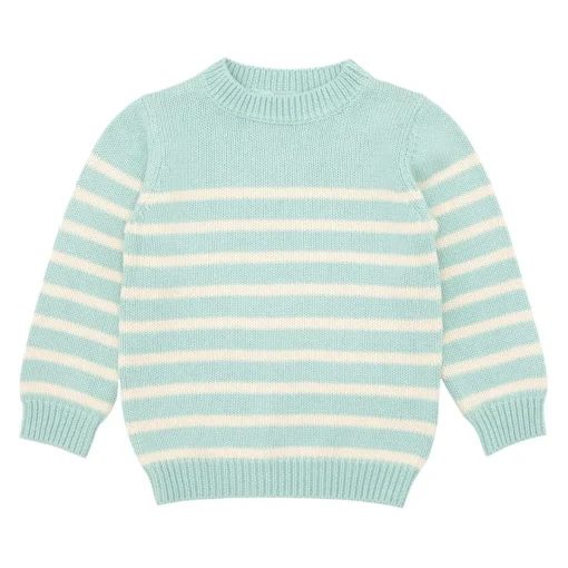 minnow Knit Sweater Mint And Cream Stripe New