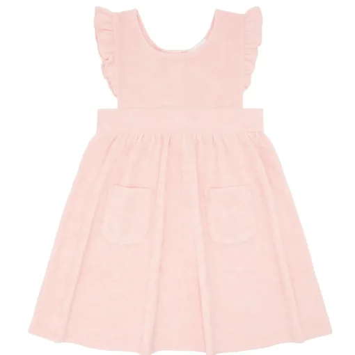 minnow X Daphne Oz Girls Terry Ruffle Dress Strawberries And Cream Hot