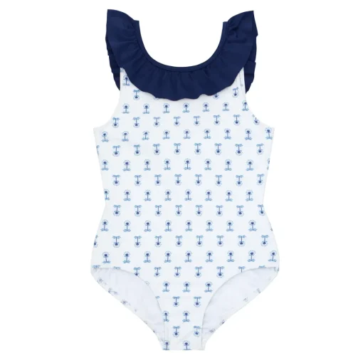 minnow X Petite Plume Girls Ruffle Collar One Pi Botanical Block Print Online
