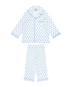 minnow X Petite Plume Unisex Pajama Set Botanical Block Print New
