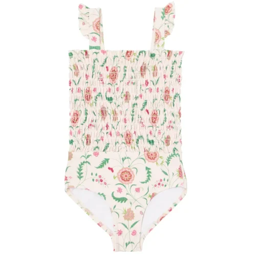 minnow X Sister Parish Girls Smocked One Piece Cloister Botanical New