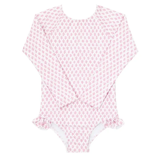 minnow X Sister Parish Girls Rashguard One Piece Nectar Leaf Outlet