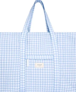 minnow Overnighter Tote Oasis Blue Gingham Online