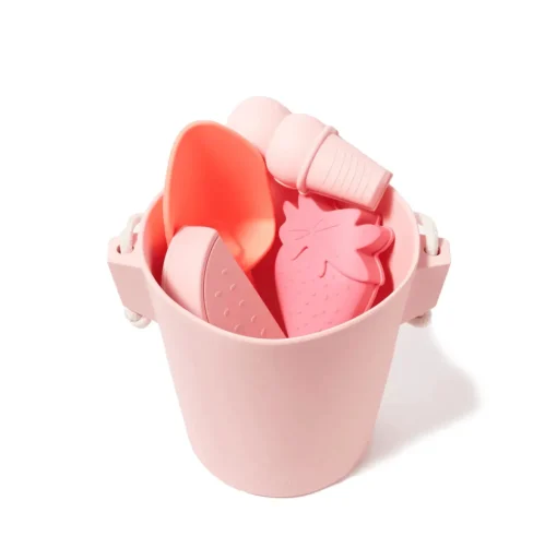 minnow Sunnylife Pink Silicone Bucket Sand Toy Set Discount