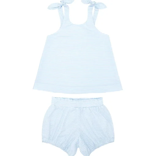 minnow Tie Knot Bloomer Set Powder Blue Stripe Sale