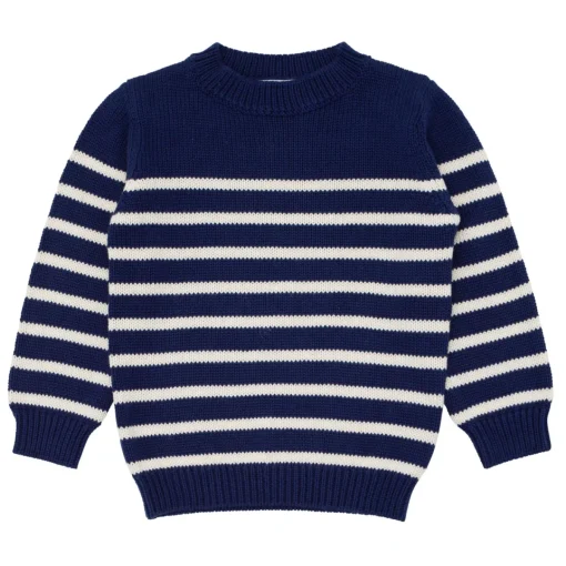 minnow Unisex Knit Sweater Navy And Cream Stripe Best