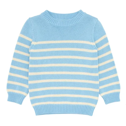 minnow Unisex Peri Blue And Cream Knit Sweater Peri Blue And Cream Stripe Best