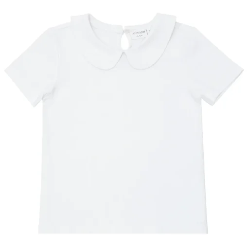 minnow Unisex Peter Pan Collar Shirt White Discount