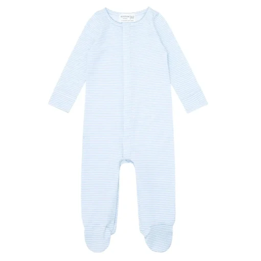 minnow Unisex Pima Footie Powder Blue Stripe Discount