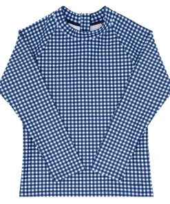 minnow Unisex Rashguard Navy Gingham New