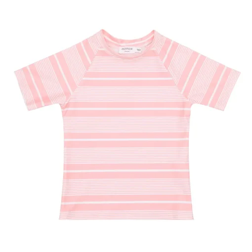 minnow Unisex Short Sleeve Rashguard Sorbet Pink Stripe Fashion