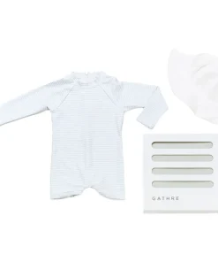 minnow Baby Boys' First Beach Day Bundle Powder Blue Stripe Discount