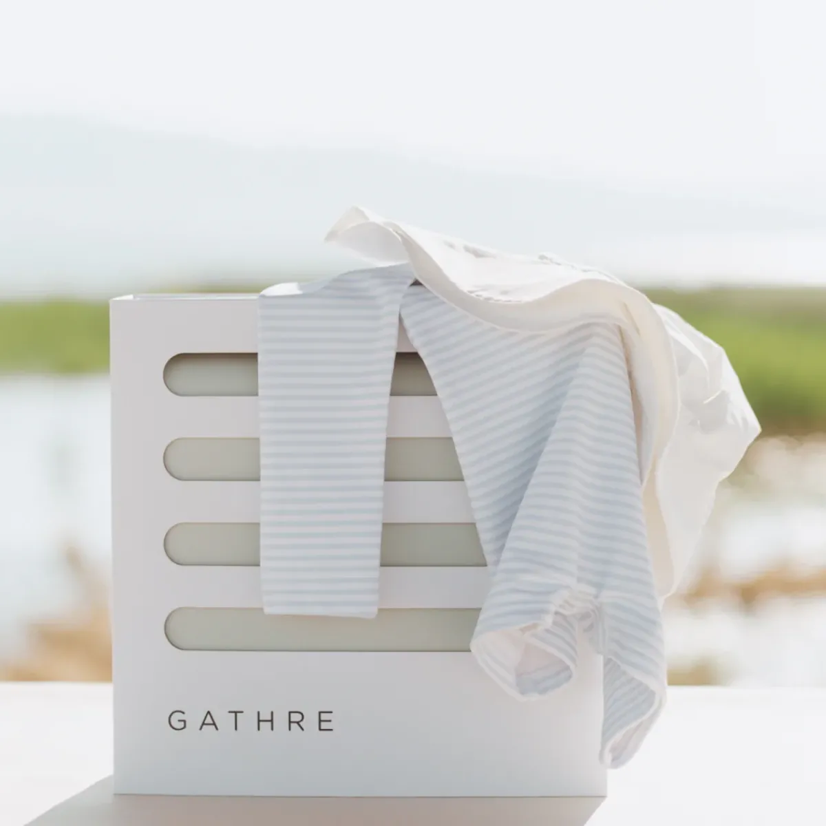 minnow Baby Boys' First Beach Day Bundle Powder Blue Stripe New