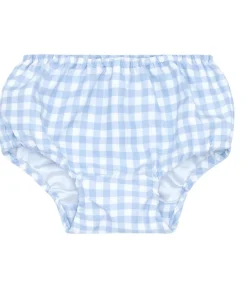 minnow Baby Diaper Cover | Swim Oasis Blue Gingham Hot