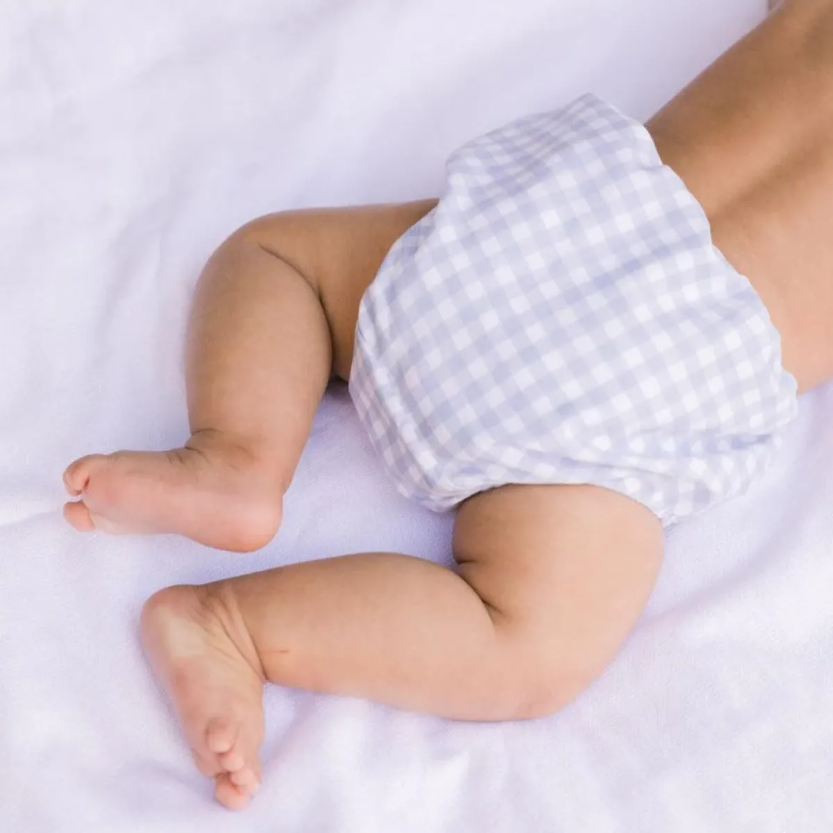 minnow Baby Diaper Cover | Swim Oasis Blue Gingham Hot