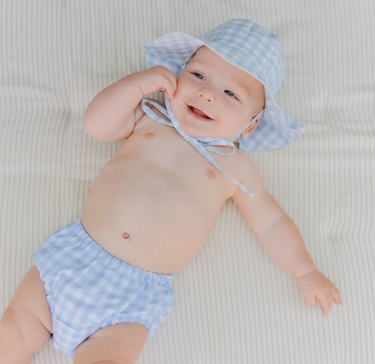 minnow Baby Diaper Cover | Swim Oasis Blue Gingham New