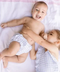 minnow Baby Diaper Cover | Swim Oasis Blue Gingham New