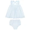 minnow Baby Flutter Tank Bloomer Set Powder Blue Stripe New