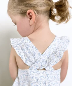 minnow Baby Girls Pinafore Romper Briland Blue Botanic New