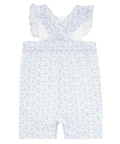 minnow Baby Girls Pinafore Romper Briland Blue Botanic New