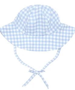 minnow Baby Sun Hat | Swim Oasis Blue Gingham Clearance