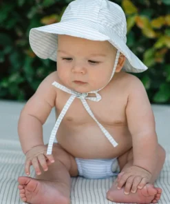 minnow Baby Sun Hat | Swim Powder Blue Stripe Outlet