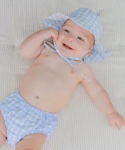 minnow Baby Sun Hat | Swim Oasis Blue Gingham Online