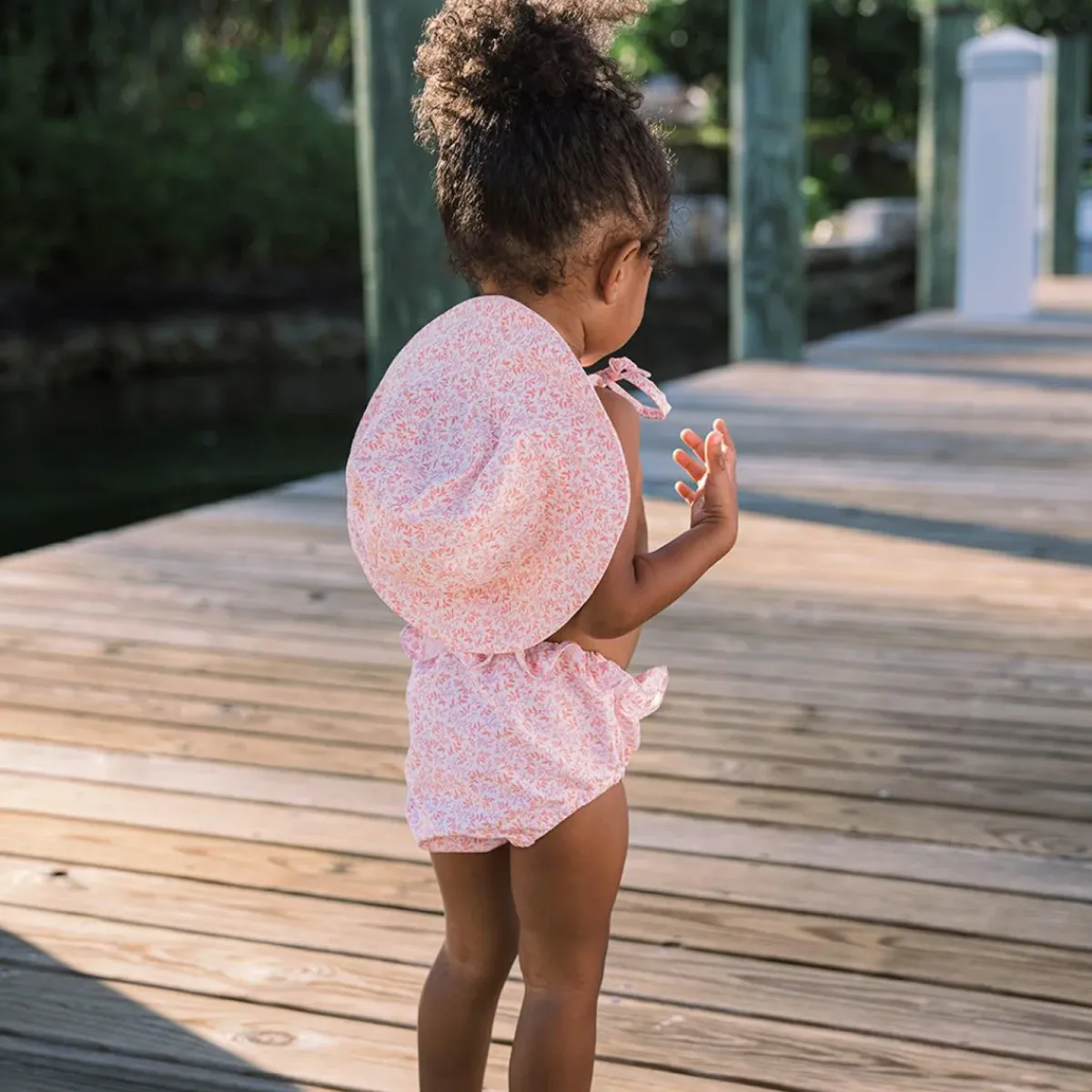 minnow Baby Sun Hat Calypso Coral Botanic Clearance