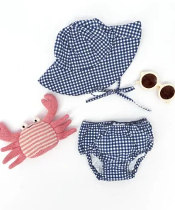 minnow Baby's First Summer Gifting Bundle Navy Gingham Sale