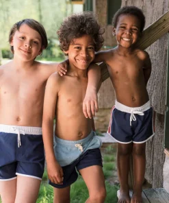 minnow Boys And Dusty Red Boardie | Swim Navy Fashion