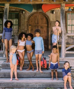 minnow Boys And Dusty Red Boardie | Swim Navy Fashion