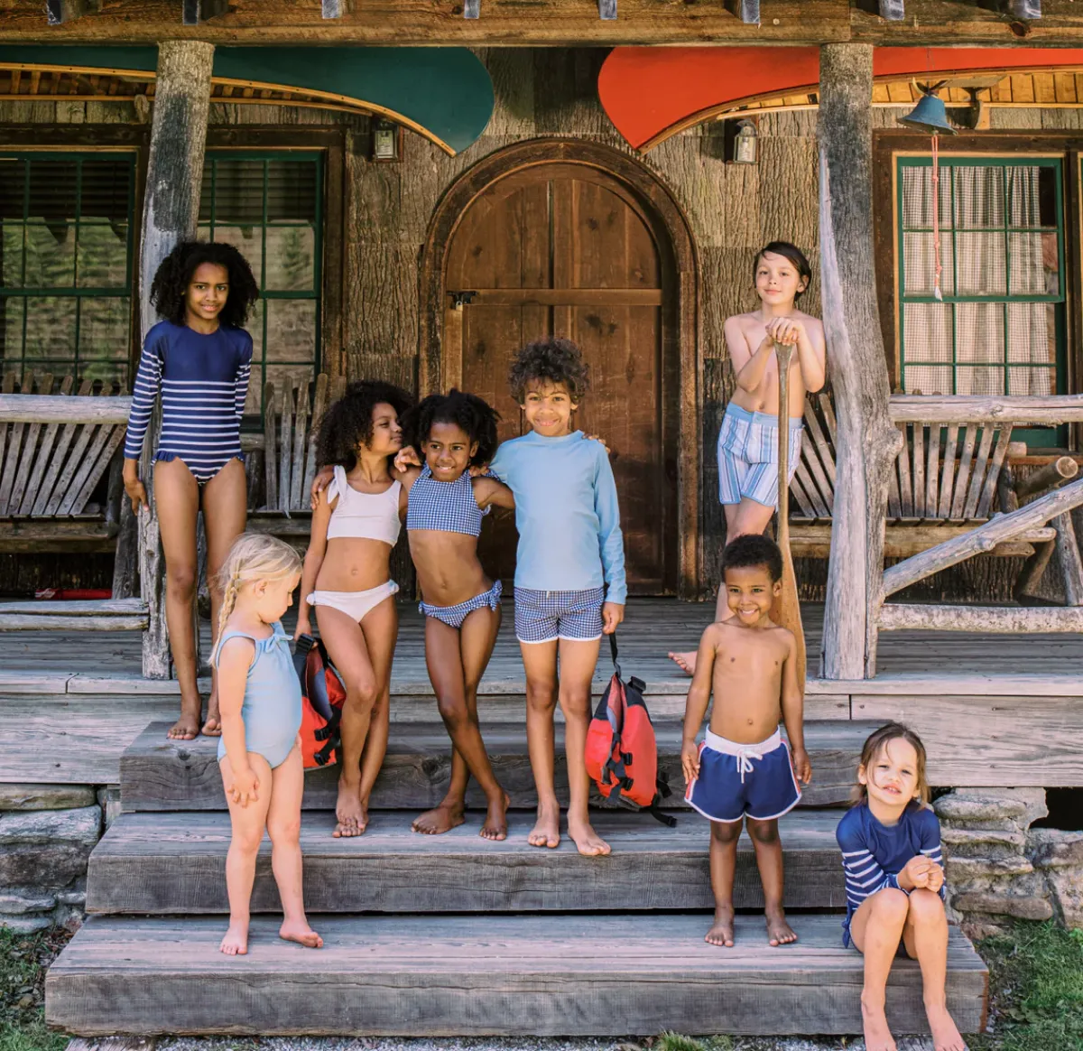 minnow Boys And Dusty Red Boardie | Swim Navy Fashion