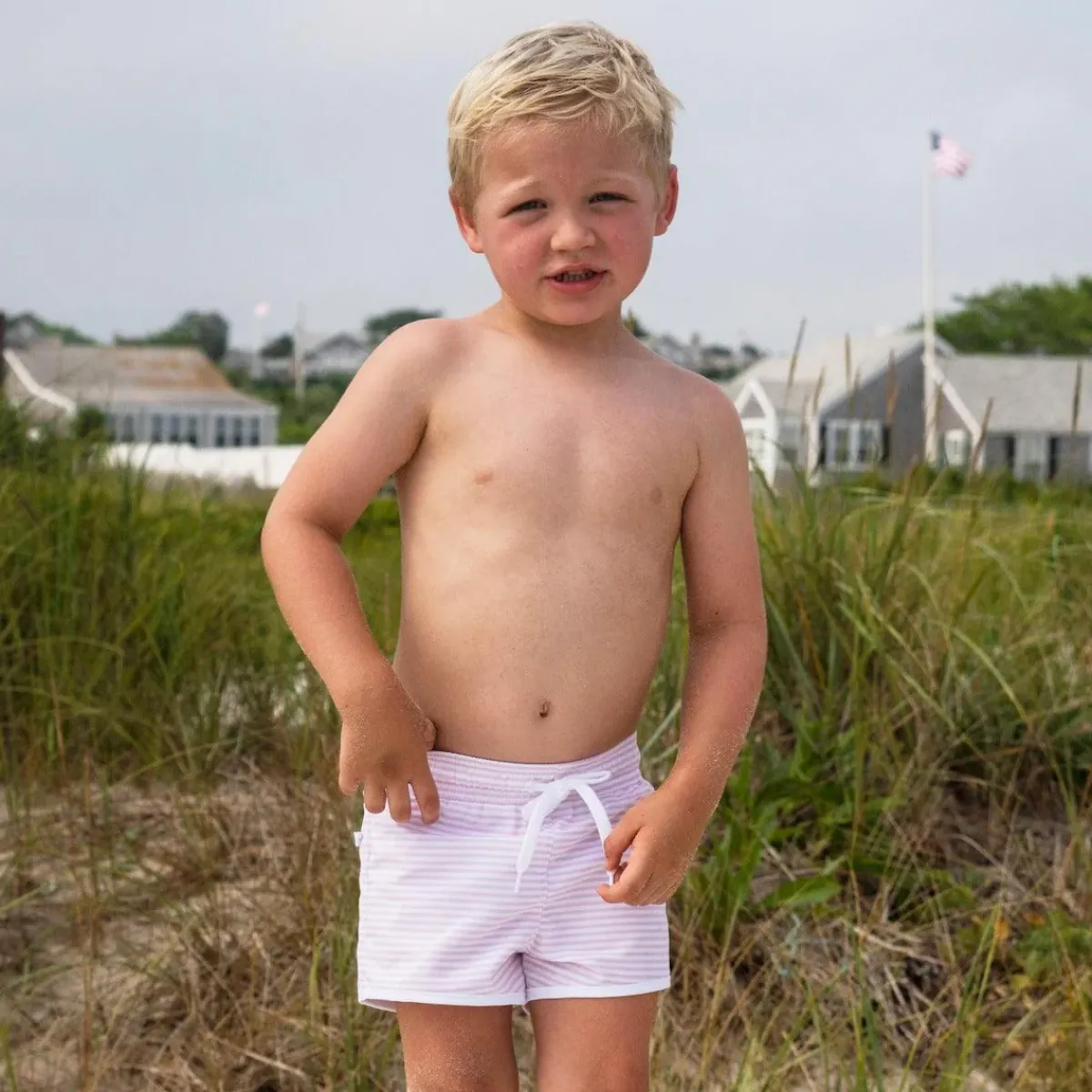 minnow Boys Boardie Pink Stripe Best