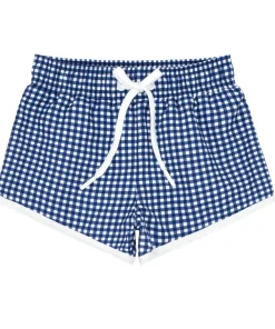 minnow Boys Boardie | Swim Navy Gingham Outlet